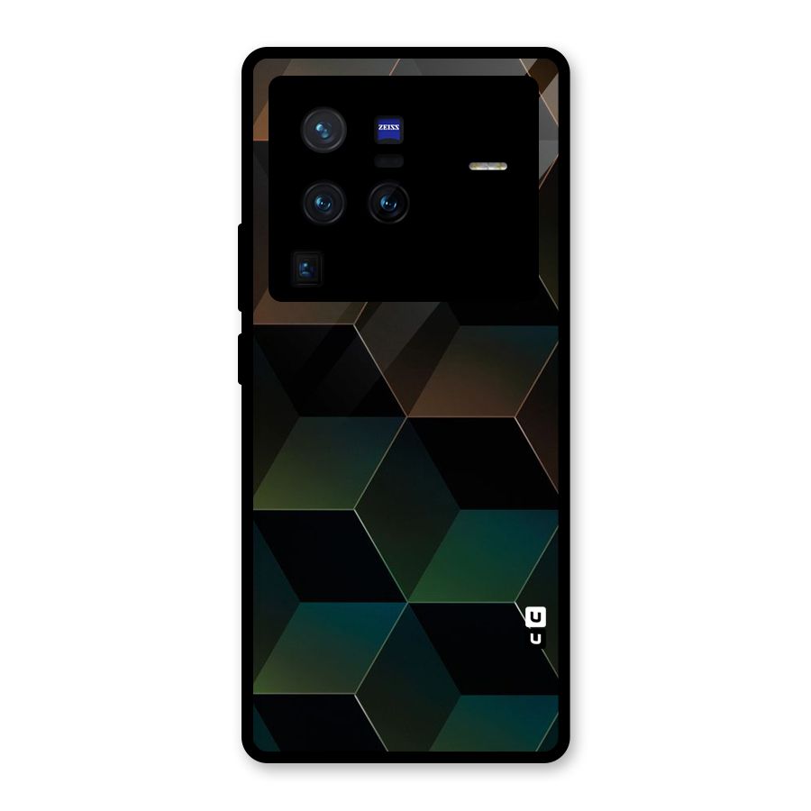 Hexagonal Design Glass Back Case for Vivo X80 Pro