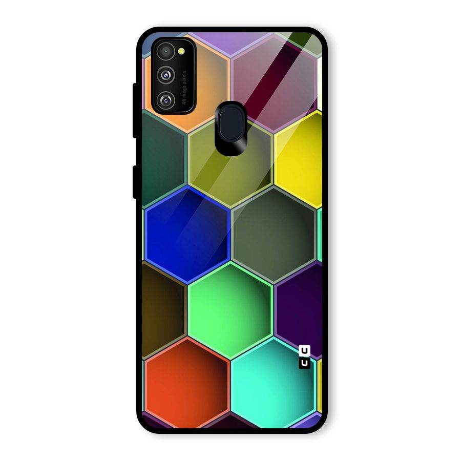Hexagonal Palette Glass Back Case for Galaxy M30s
