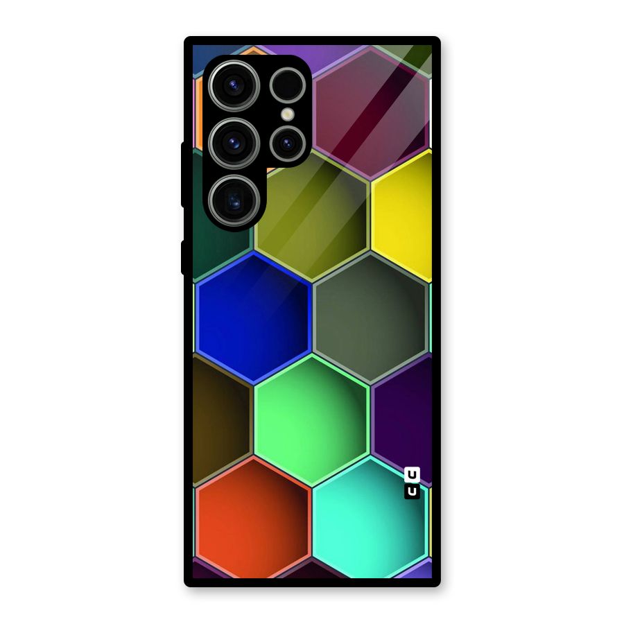 Hexagonal Palette Glass Back Case for Galaxy S23 Ultra