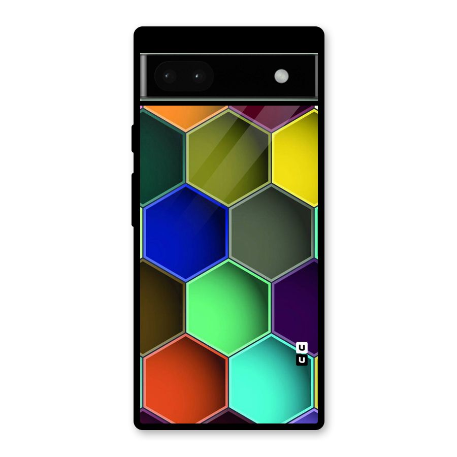 Hexagonal Palette Glass Back Case for Google Pixel 6a