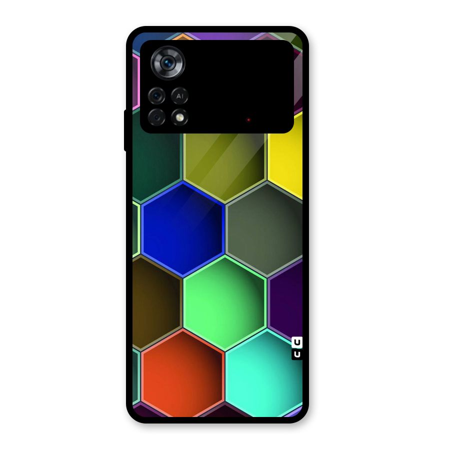 Hexagonal Palette Glass Back Case for Poco X4 Pro 5G