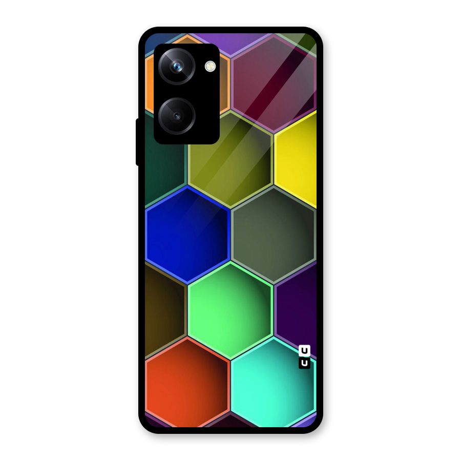Hexagonal Palette Glass Back Case for Realme 10 Pro