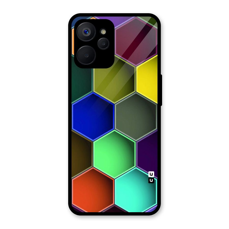 Hexagonal Palette Glass Back Case for Realme 9i 5G