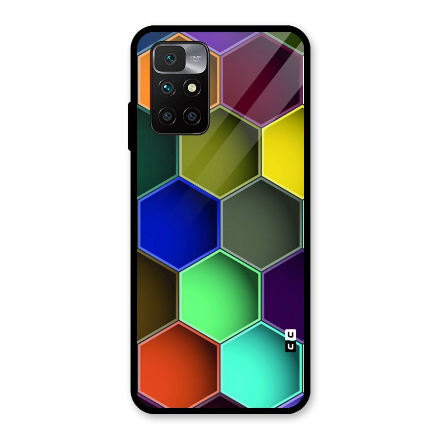 Hexagonal Palette Glass Back Case for Redmi 10 Prime