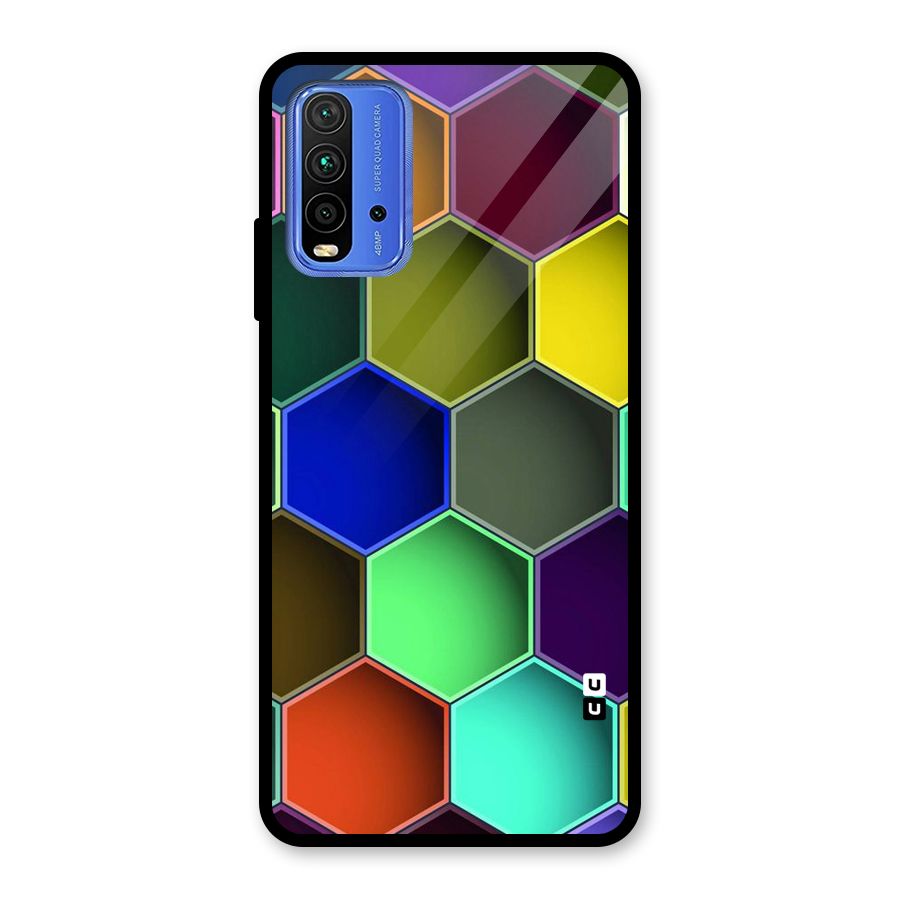 Hexagonal Palette Glass Back Case for Redmi 9 Power