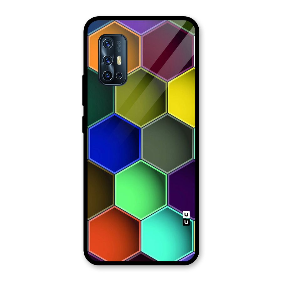 Hexagonal Palette Glass Back Case for Vivo V17