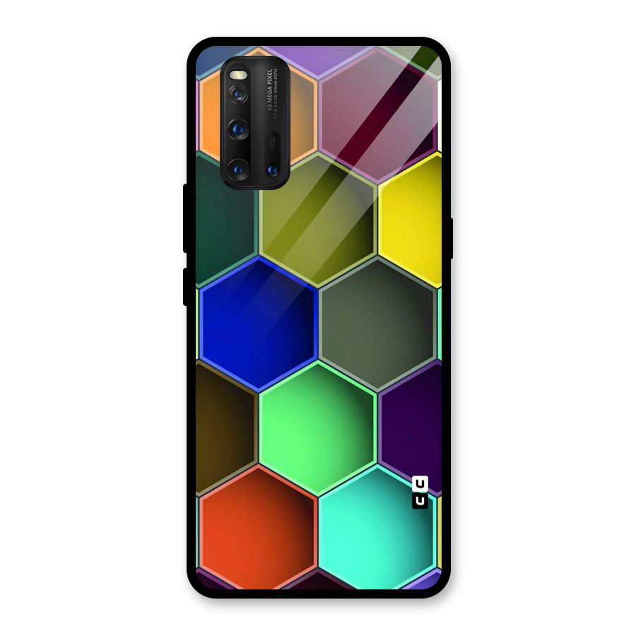 Hexagonal Palette Glass Back Case for Vivo iQOO 3