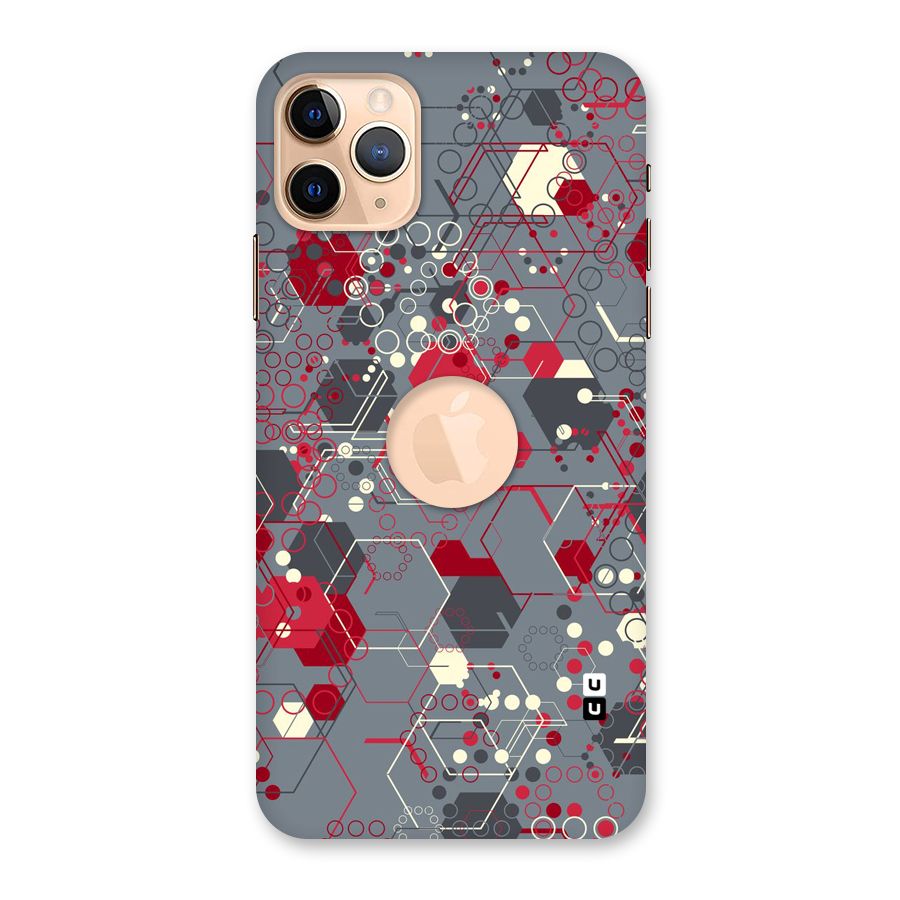 Hexagons Pattern Back Case for iPhone 11 Pro Max Logo Cut
