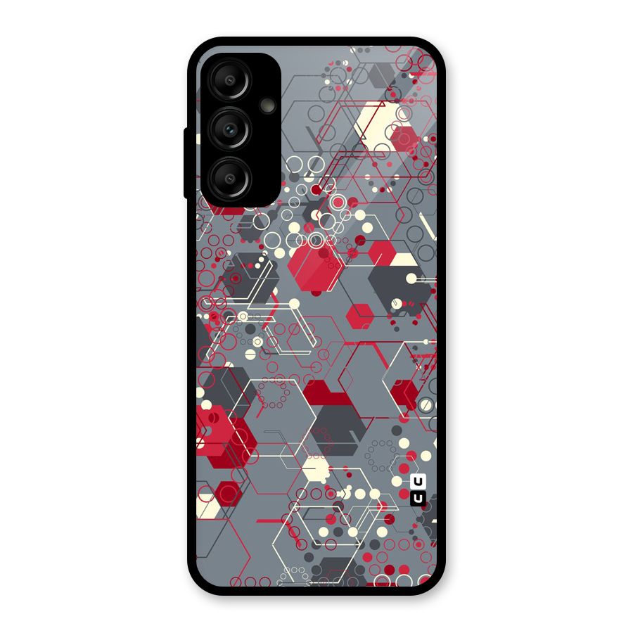 Hexagons Pattern Glass Back Case for Galaxy A14 5G