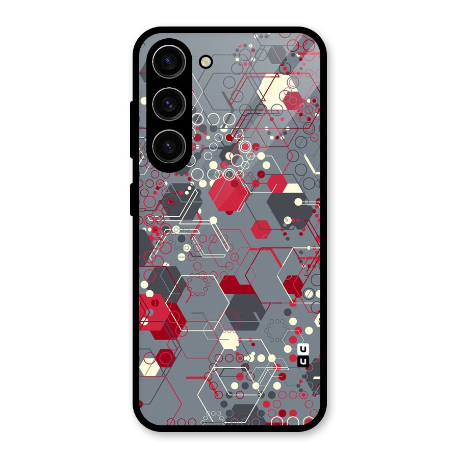 Hexagons Pattern Glass Back Case for Galaxy S23