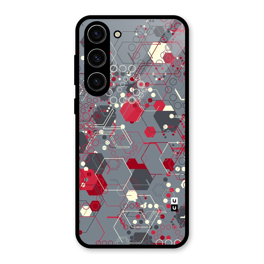 Hexagons Pattern Glass Back Case for Galaxy S23 Plus
