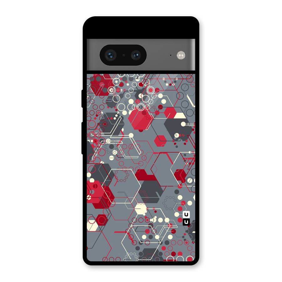Hexagons Pattern Glass Back Case for Google Pixel 7