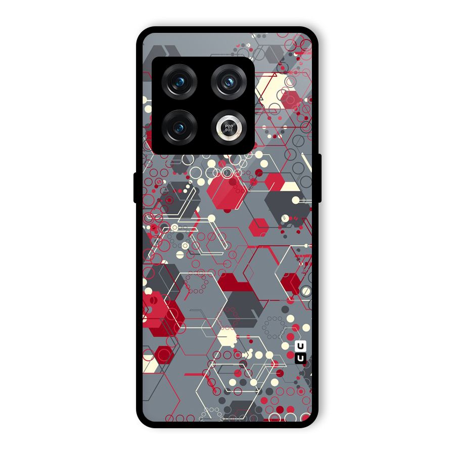 Hexagons Pattern Glass Back Case for OnePlus 10 Pro 5G