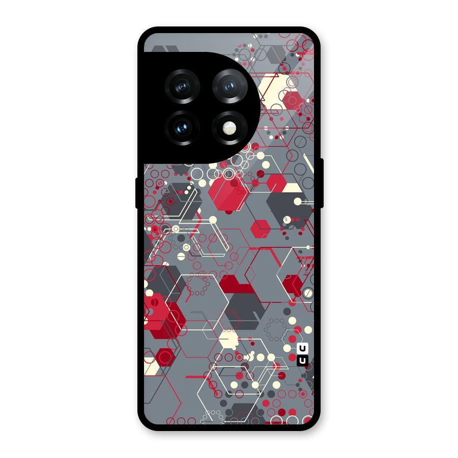 Hexagons Pattern Glass Back Case for OnePlus 11
