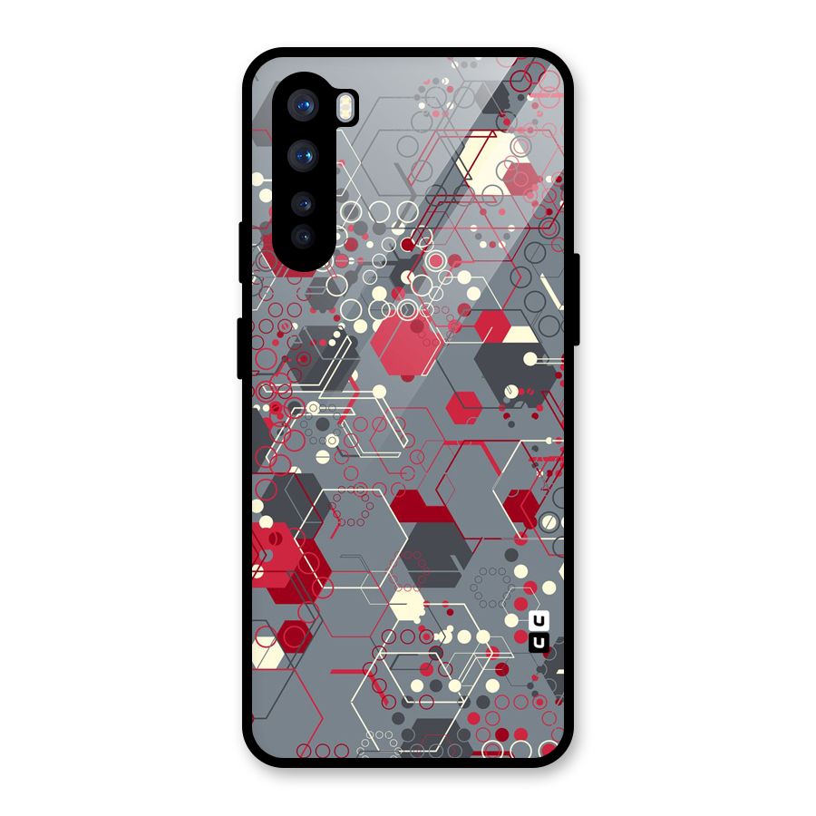 Hexagons Pattern Glass Back Case for OnePlus Nord