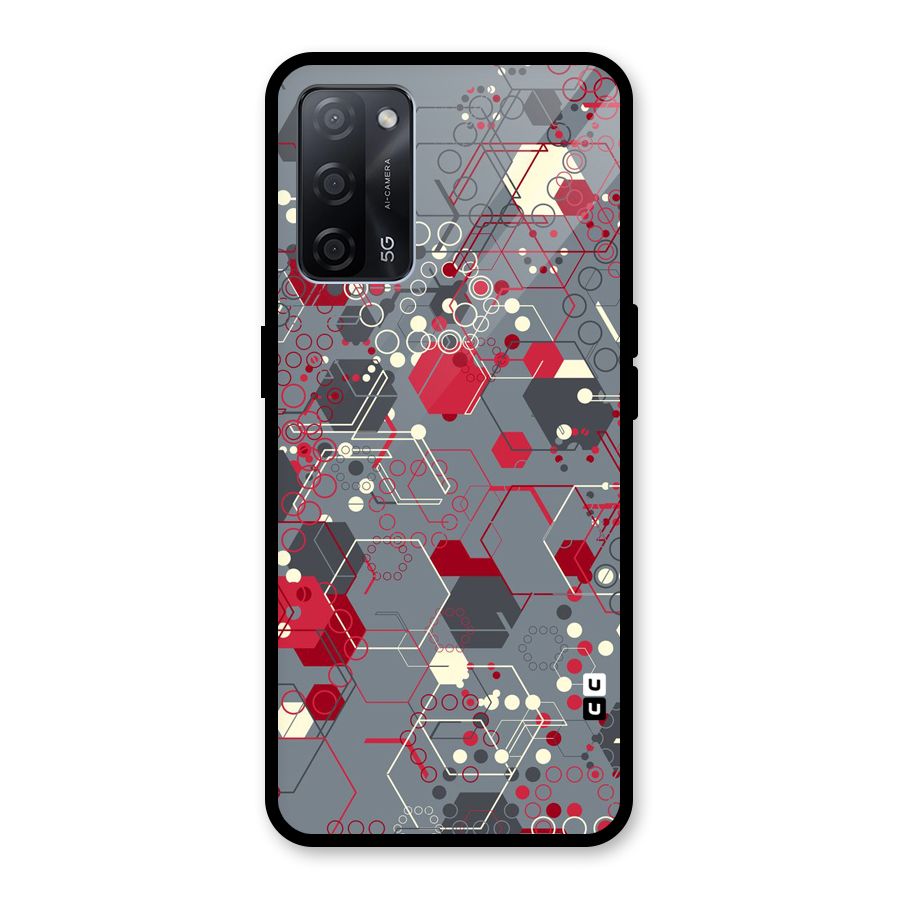 Hexagons Pattern Glass Back Case for Oppo A53s 5G