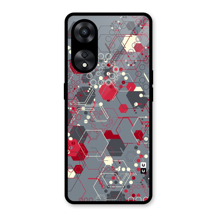 Hexagons Pattern Glass Back Case for Oppo A78