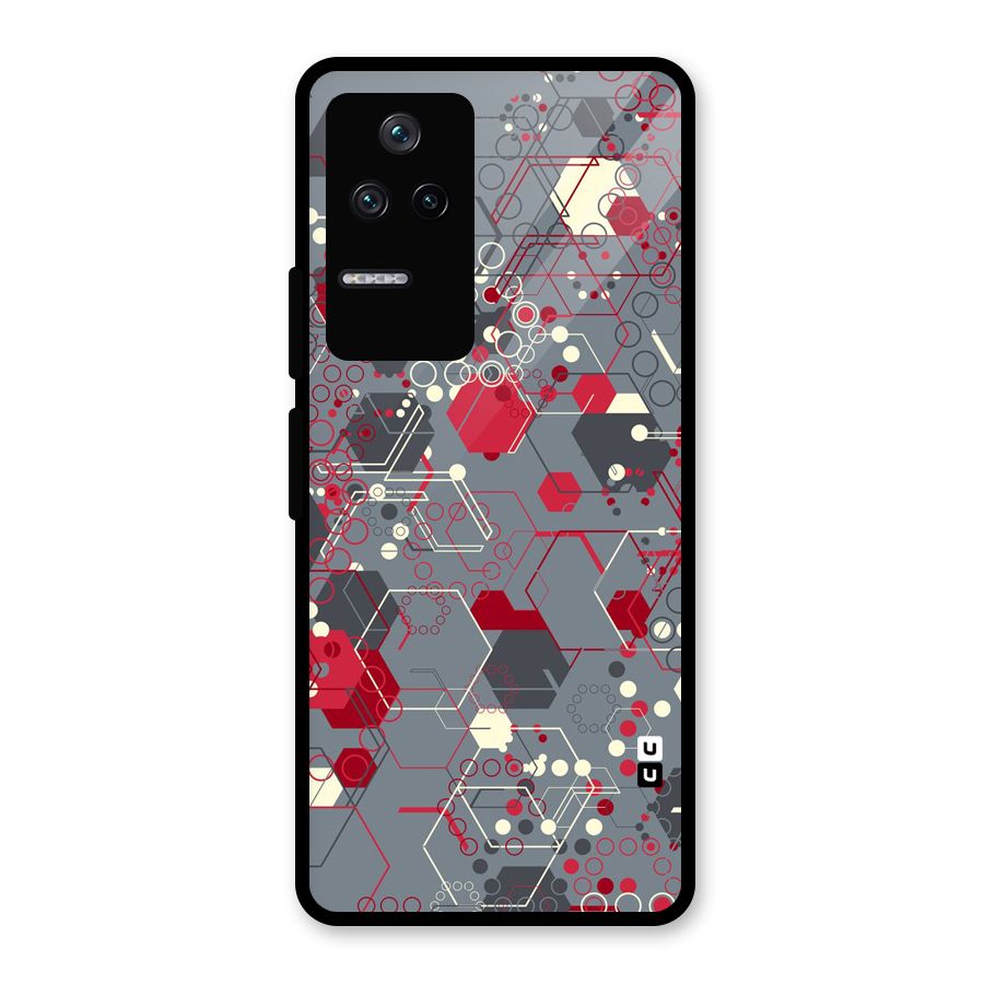 Hexagons Pattern Glass Back Case for Poco F4 5G
