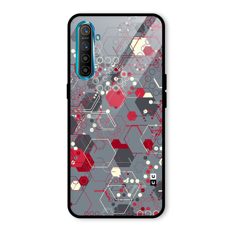 Hexagons Pattern Glass Back Case for Realme X2