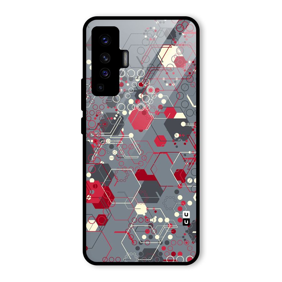 Hexagons Pattern Glass Back Case for Vivo X50