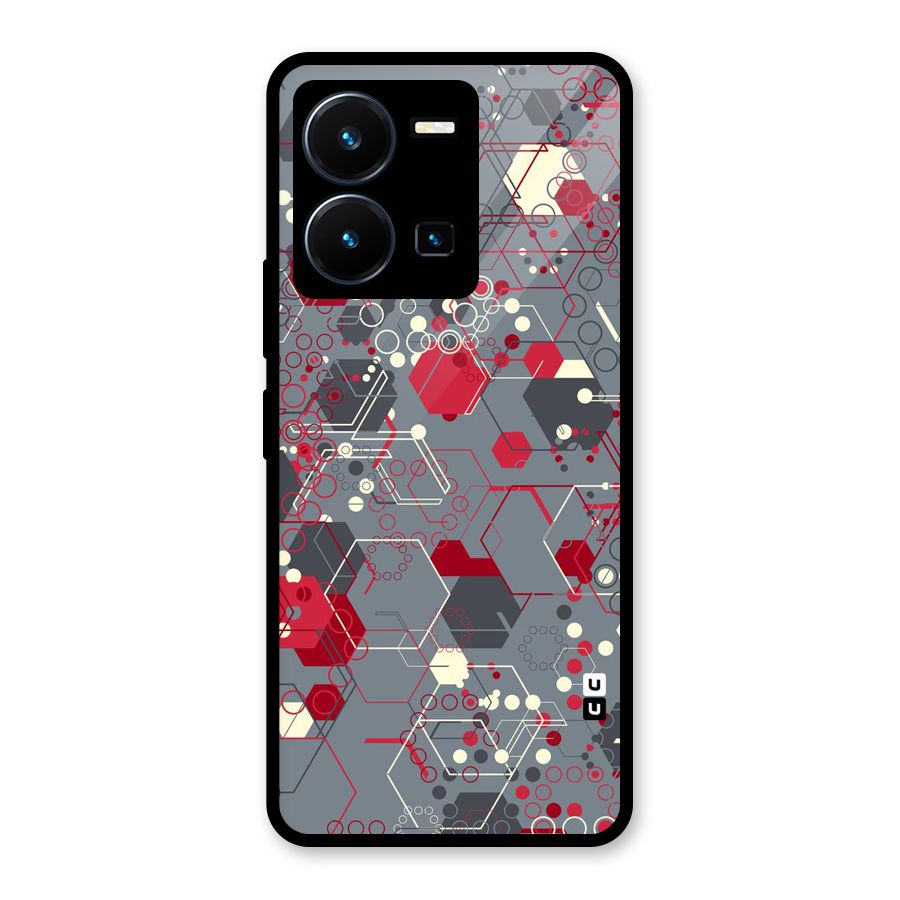 Hexagons Pattern Glass Back Case for Vivo Y35