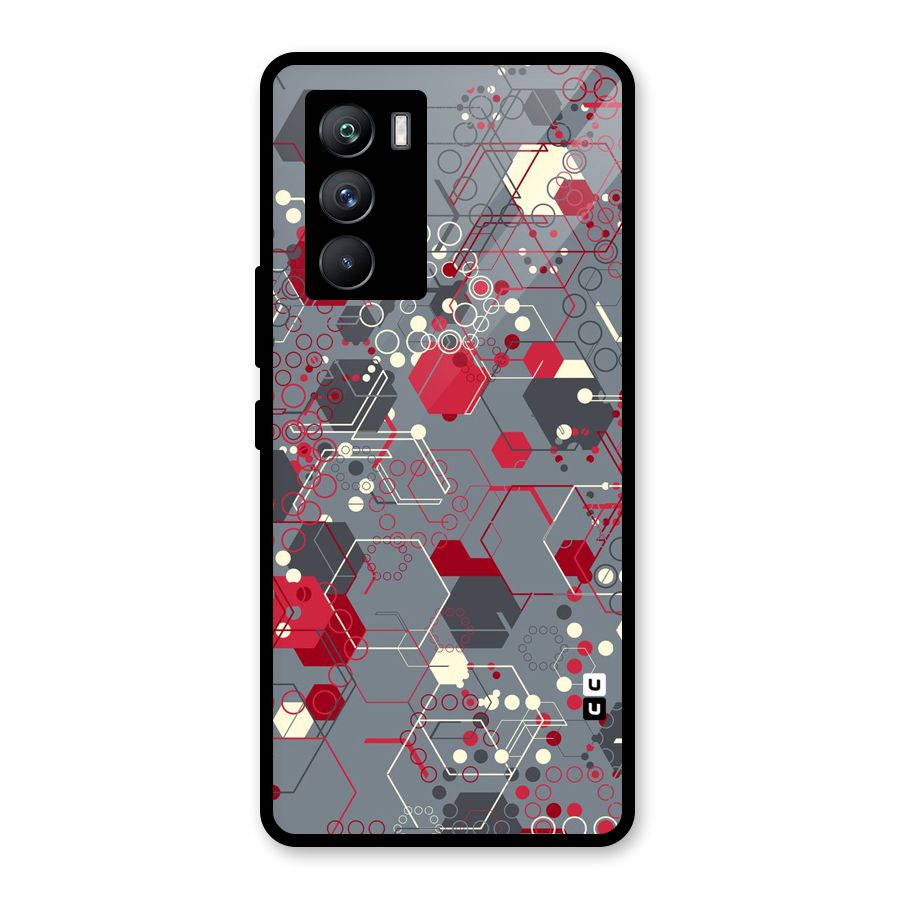 Hexagons Pattern Glass Back Case for Vivo iQOO 9 SE