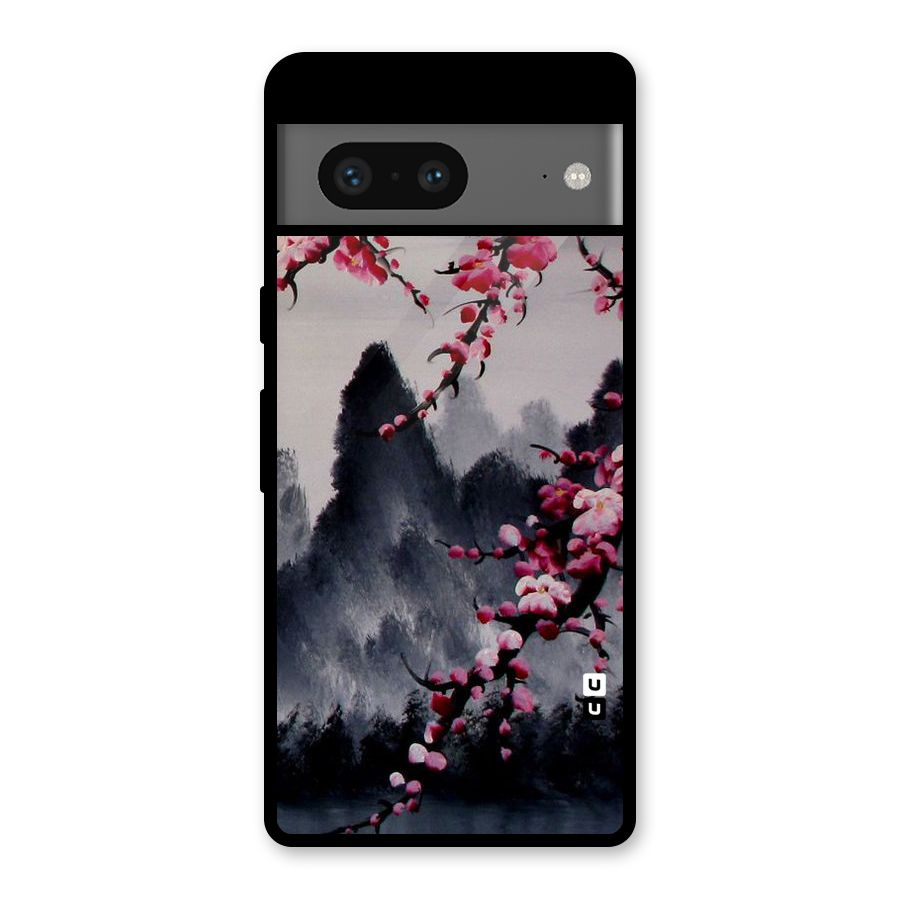 Hills And Blossoms Glass Back Case for Google Pixel 7