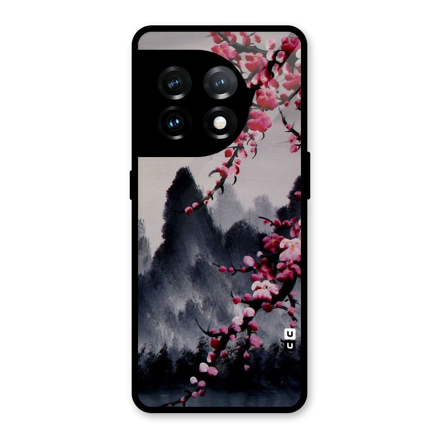 Hills And Blossoms Glass Back Case for OnePlus 11