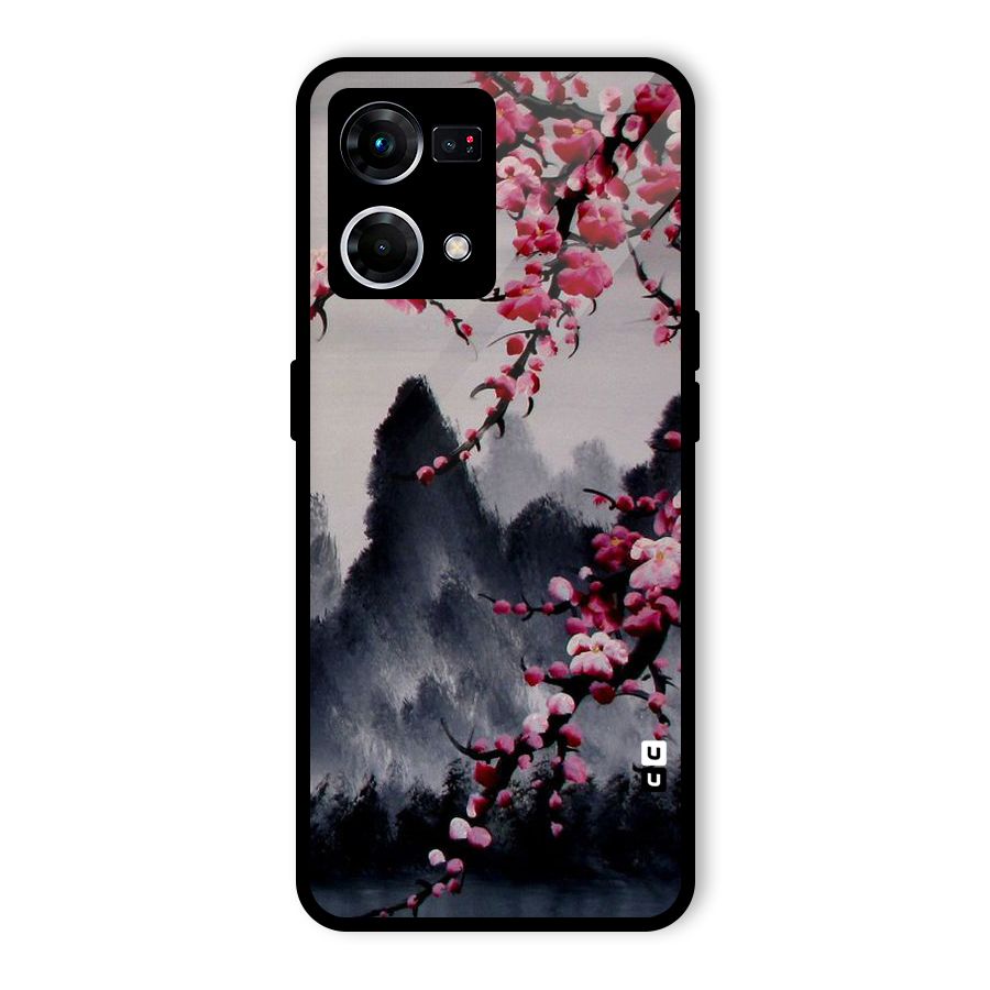 Hills And Blossoms Glass Back Case for Oppo F21 Pro 5G