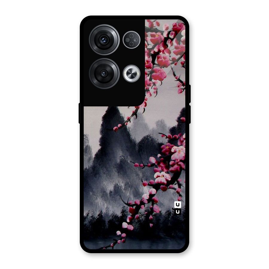 Hills And Blossoms Glass Back Case for Oppo Reno8 Pro 5G