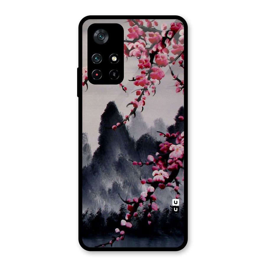 Hills And Blossoms Glass Back Case for Poco M4 Pro 5G