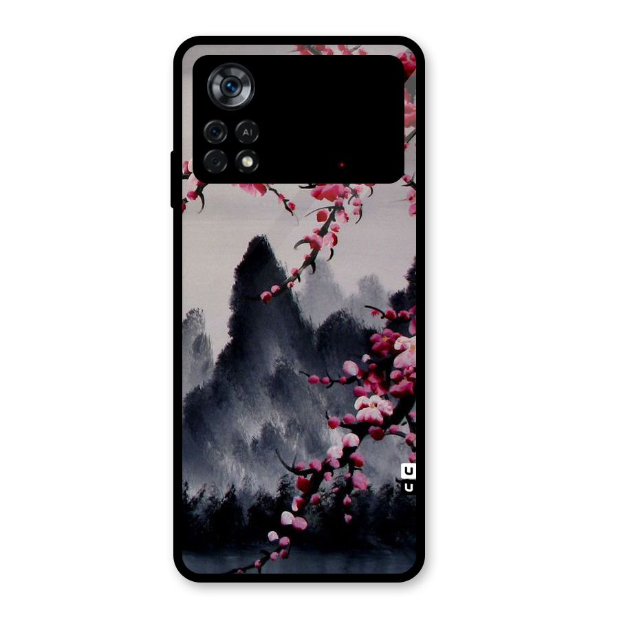 Hills And Blossoms Glass Back Case for Poco X4 Pro 5G