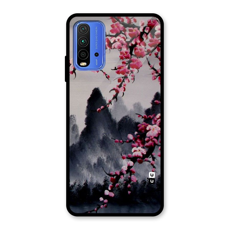 Hills And Blossoms Glass Back Case for Redmi 9 Power
