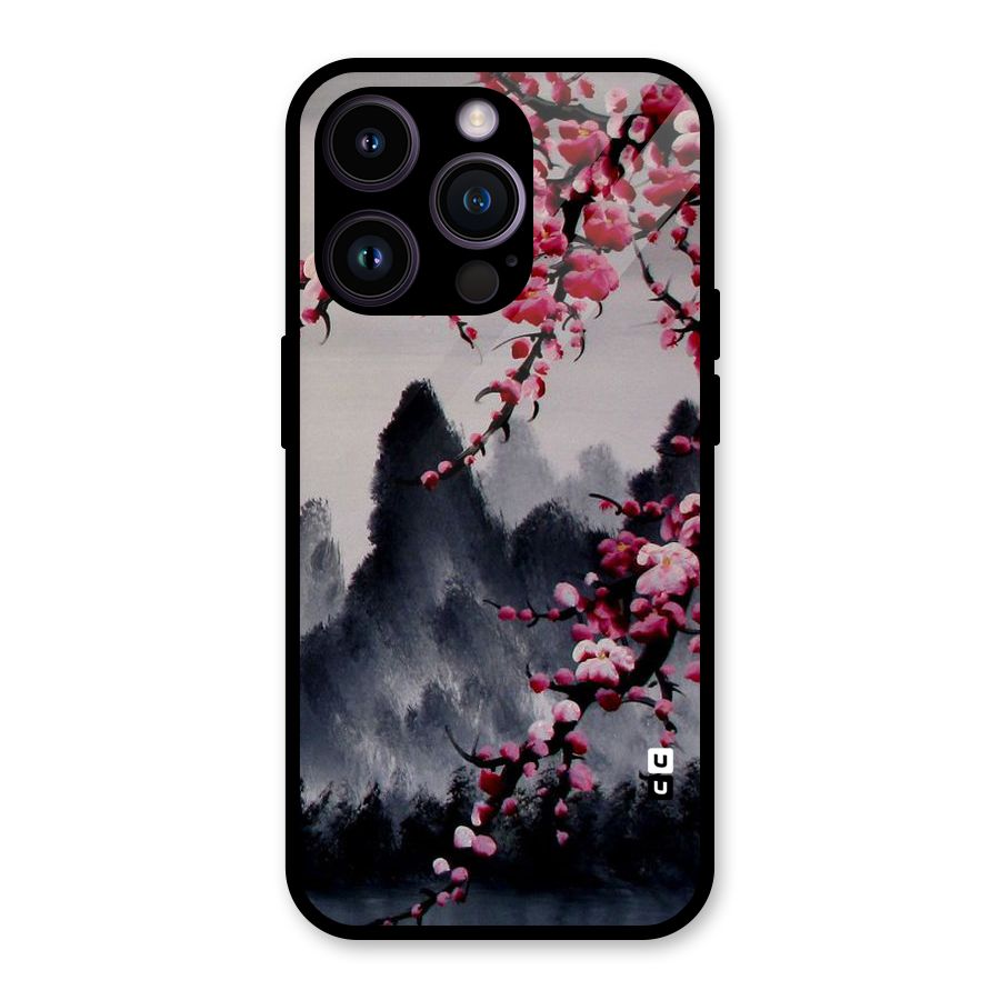 Hills And Blossoms Glass Back Case for iPhone 14 Pro