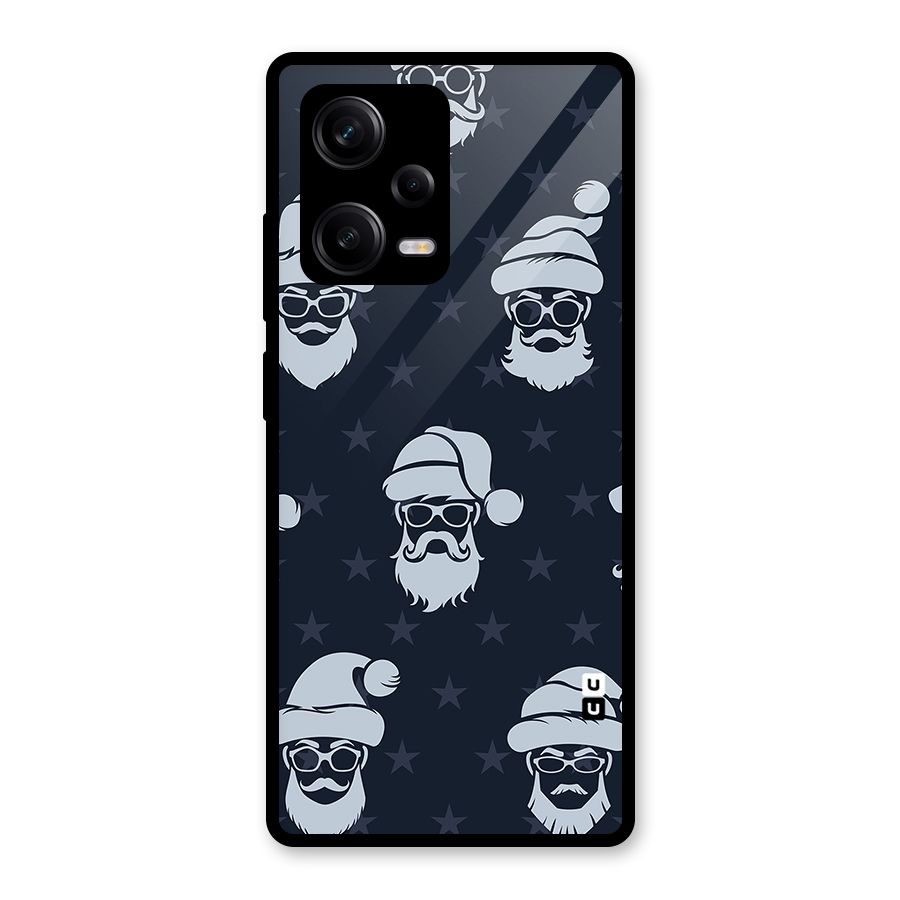 Hipster Santa Glass Back Case for Redmi Note 12 Pro