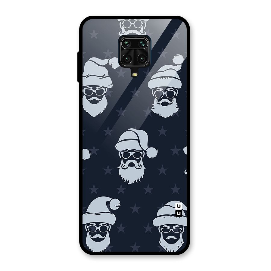Hipster Santa Glass Back Case for Redmi Note 9 Pro
