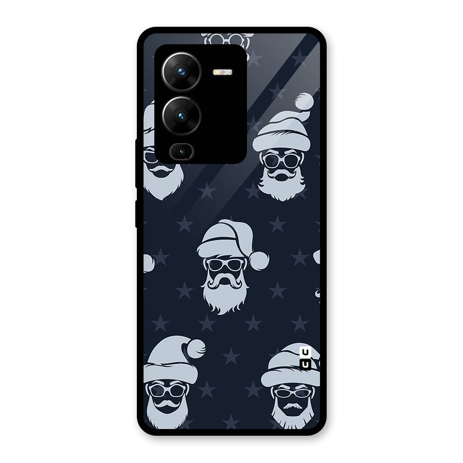 Hipster Santa Glass Back Case for Vivo V25 Pro