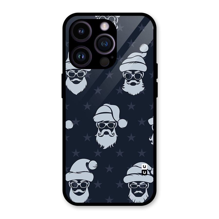 Hipster Santa Glass Back Case for iPhone 14 Pro
