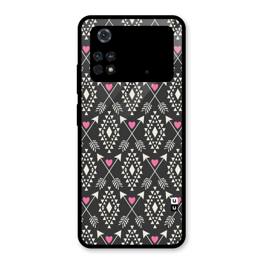 Hit Arrow Love Glass Back Case for Poco M4 Pro 4G