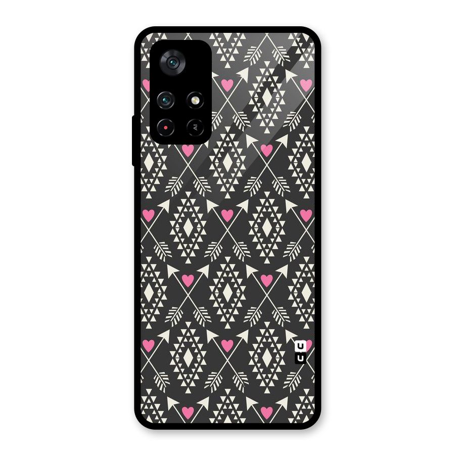 Hit Arrow Love Glass Back Case for Poco M4 Pro 5G