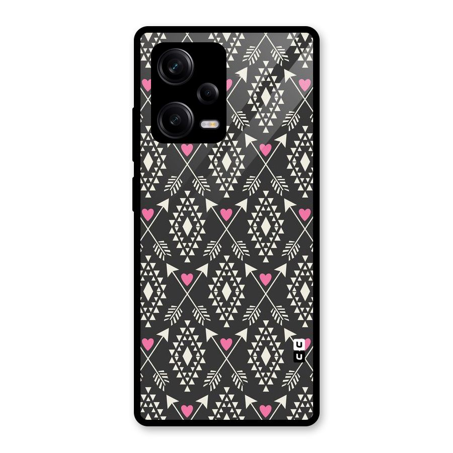 Hit Arrow Love Glass Back Case for Redmi Note 12 Pro