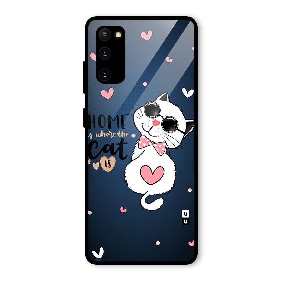 Home Where Cat Glass Back Case for Galaxy S20 FE 5G