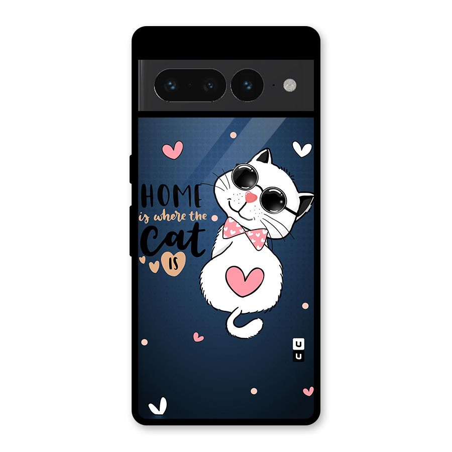 Home Where Cat Glass Back Case for Google Pixel 7 Pro