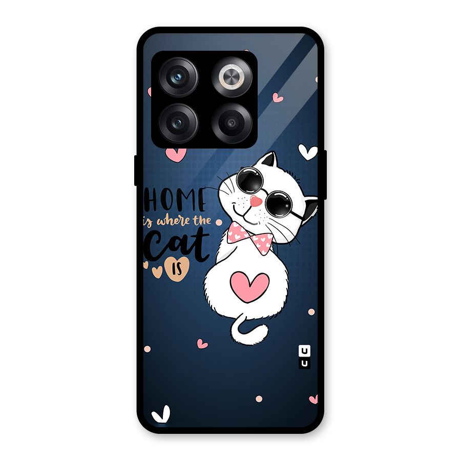 Home Where Cat Glass Back Case for OnePlus 10T