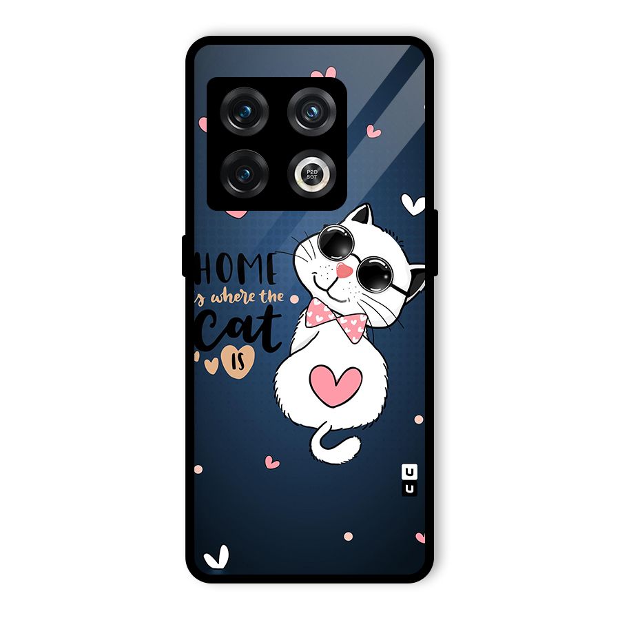 Home Where Cat Glass Back Case for OnePlus 10 Pro 5G