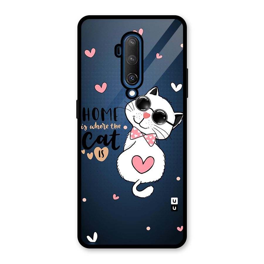 Home Where Cat Glass Back Case for OnePlus 7T Pro