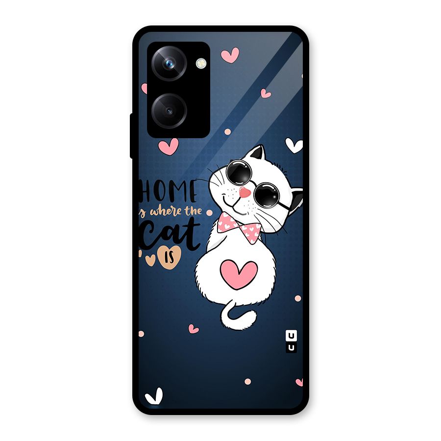 Home Where Cat Glass Back Case for Realme 10 Pro