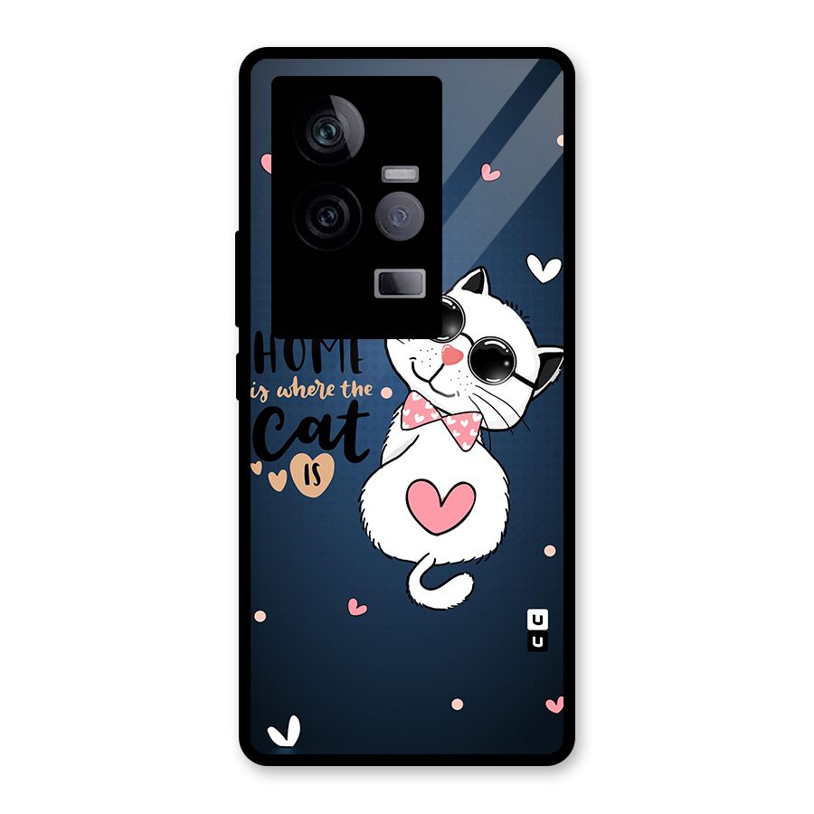 Home Where Cat Glass Back Case for Vivo iQOO 11 5G