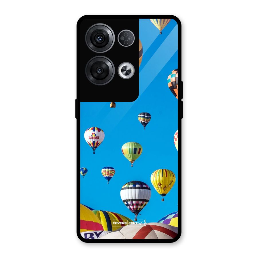 Hot Air Baloons Glass Back Case for Oppo Reno8 Pro 5G