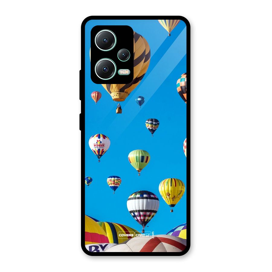 Hot Air Baloons Glass Back Case for Redmi Note 12 5G